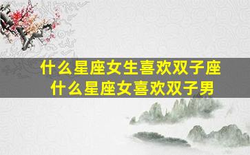 什么星座女生喜欢双子座 什么星座女喜欢双子男